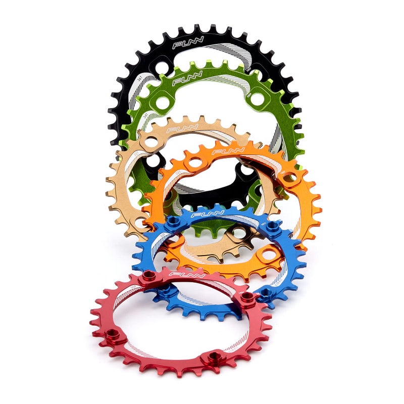Funn Solo Narrow Wide Chainring for 9 10 11 12 Speed Chain, Fits 104mm BCD Interface Crankset, Single Speed Bike Chain Ring for MTB, BMX Bike, Gravel Bike and Road Bike (30T, Orange) - Image 3